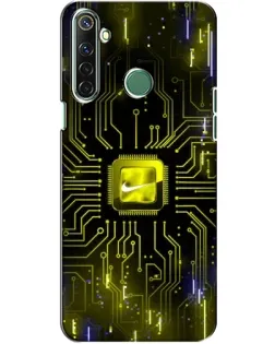 Чехол для Realme 6i с картинкой «Nike — золотая искра»