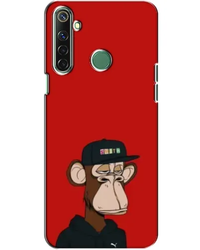 Чехол для Realme 6i с картинкой «Bored Ape — красный фон»