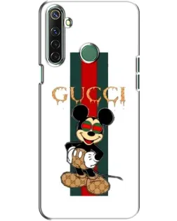Чехол для Realme 6i с картинкой «Микки Маус Gucci — полосы»