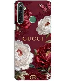 Чехол для Realme 6i с картинкой «Gucci — бордовые розы»
