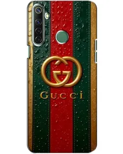 Чехол для Realme 6i с картинкой «Gucci — фирменная полоса и золото»