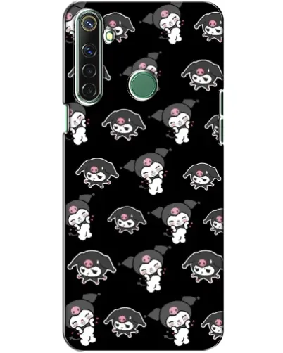 Чехол для Realme 6i с картинкой «Черный паттерн Kuromi»