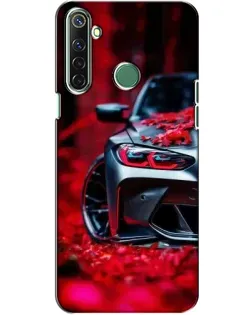Чехол для Realme 6i с картинкой «Спортивная BMW и цветы»