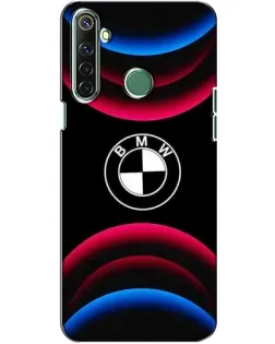 Чехол для Realme 6i с картинкой «Логотип BMW и неоновые дуги»