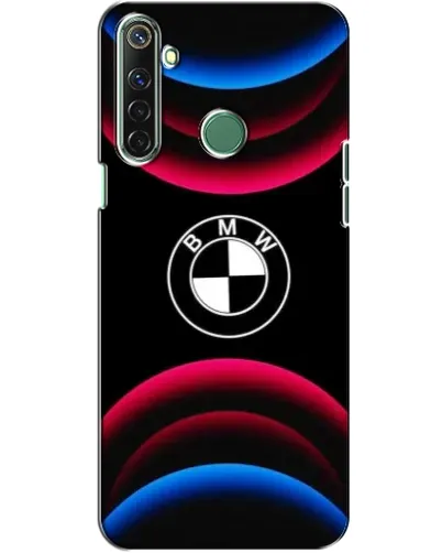 Чехол для Realme 6i с картинкой «Логотип BMW и неоновые дуги»