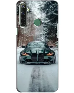 Чехол для Realme 6i с картинкой «BMW в зимнем лесу»