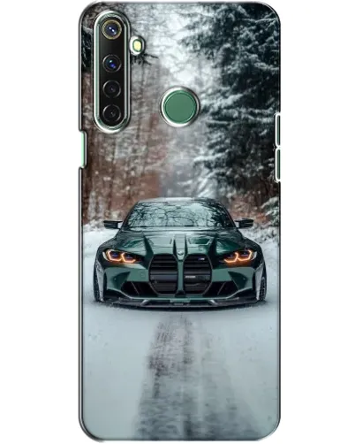 Чехол для Realme 6i с картинкой «BMW в зимнем лесу»