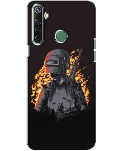 Чехол для Realme 6i с картинкой «PUBG — огненный силуэт»