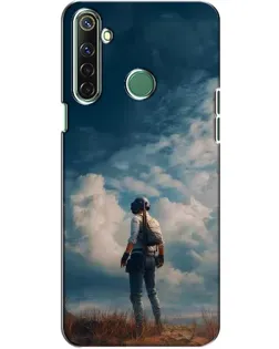 Чехол для Realme 6i с картинкой «Герой PUBG на скале»