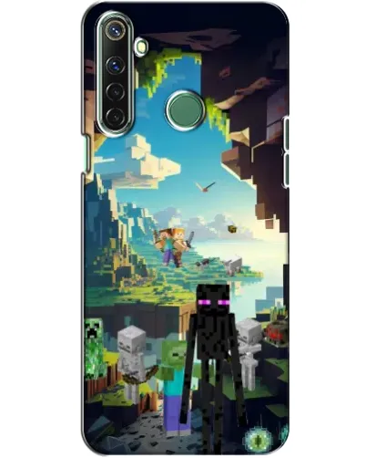 Чехол для Realme 6i с картинкой «Эндермен в лесу»