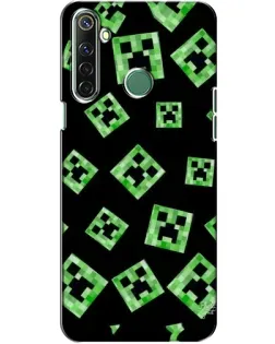 Чехол для Realme 6i с картинкой «Паттерн с криперами»