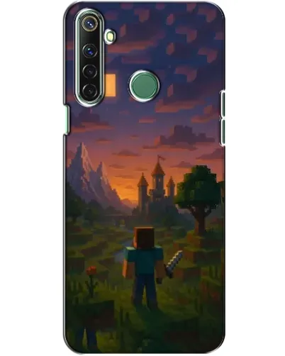 Чехол для Realme 6i с картинкой «Стив у башни»