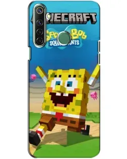 Чехол для Realme 6i с картинкой «Губка Боб Minecraft»