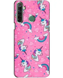 Чехол для Realme 6i с картинкой «Unicorn паттерн розовый»