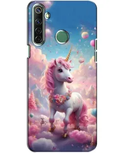Чехол для Realme 6i с картинкой «Единорог среди облаков»