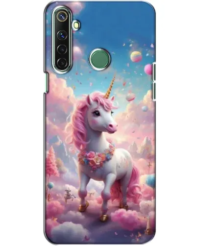Чехол для Realme 6i с картинкой «Единорог среди облаков»