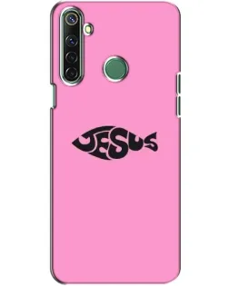 Чехол для Realme 6i с картинкой «Розовый символ  Jesus»
