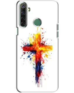 Чехол для Realme 6i с картинкой «Акварельный крест»