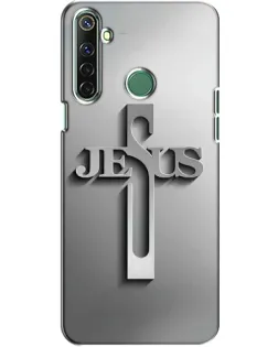 Чехол для Realme 6i с картинкой «Металлический крест Jesus»