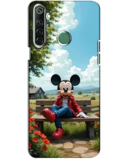 Чехол для Realme 6i с картинкой «Микки на скамейке»