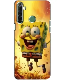 Чехол для Realme 6i с картинкой «Губка Боб прыгает»