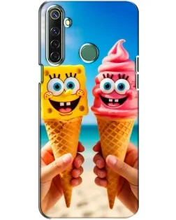Чехол для Realme 6i с картинкой «Спанч Боб мороженое»