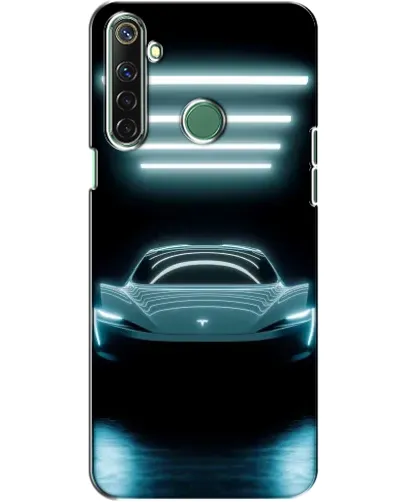 Чехол для Realme 6i с картинкой «Tesla в неоне»