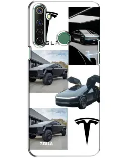 Чехол для Realme 6i с картинкой «Коллаж Cybertruck Tesla»
