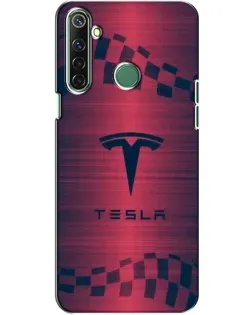 Чехол для Realme 6i с картинкой «Тесла красный карбон»