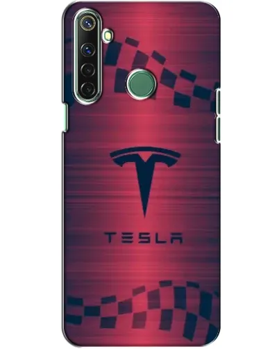 Чехол для Realme 6i с картинкой «Тесла красный карбон»