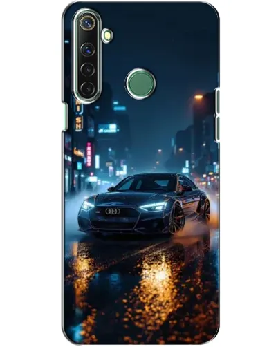 Чехол для Realme 6i с картинкой «Ночной город и Audi»