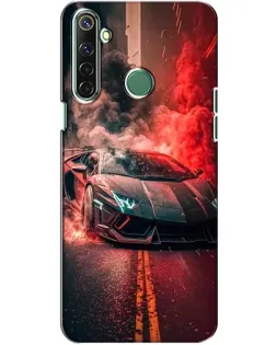 Чохол для Realme 6i з картинкою «Lamborghini червоний дим»