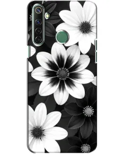 Чехол для Realme 6i с картинкой «Монохромные астры»