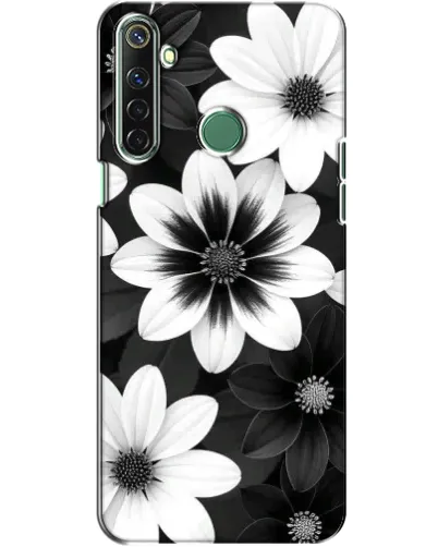 Чехол для Realme 6i с картинкой «Монохромные астры»