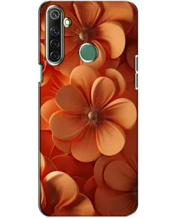 Чехол для Realme 6i с картинкой «Оранжевый макро цветок»