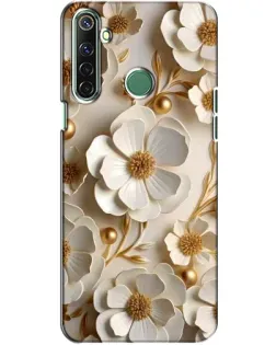Чехол для Realme 6i с картинкой «Белие бумажние  цвети»