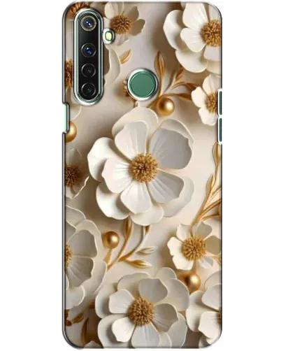 Чехол для Realme 6i с картинкой «Белие бумажние  цвети»