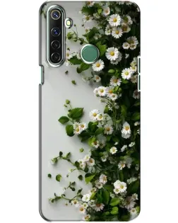 Чехол для Realme 6i с картинкой «Ветка мелких белых цветов»