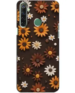 Чехол для Realme 6i с картинкой «Узор из маленьких подсолнухов»