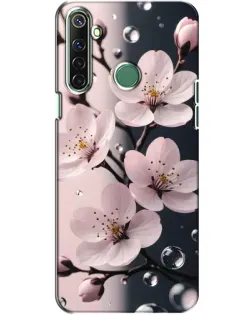 Чехол для Realme 6i с картинкой «Нежная сакура и капли»