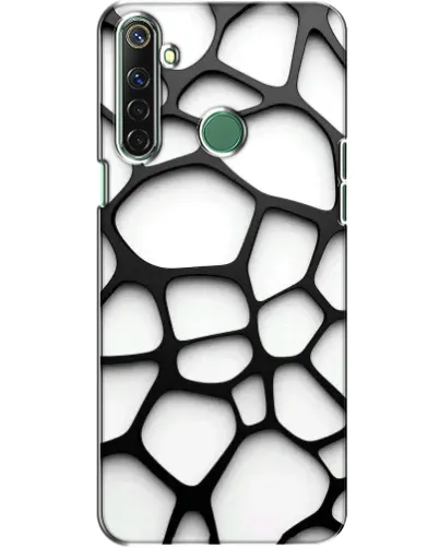 Чехол для Realme 6i с картинкой «Белая объемная сетка»