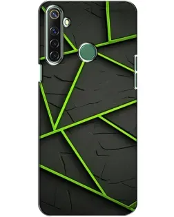 Чехол для Realme 6i с картинкой «Зеленые геометрические линии»