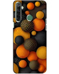 Чехол для Realme 6i с картинкой «Объемные оранжевые сферы»