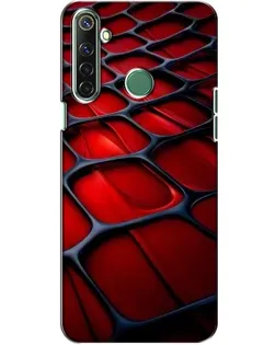 Чехол для Realme 6i с картинкой «Красная глянцевая сетка»