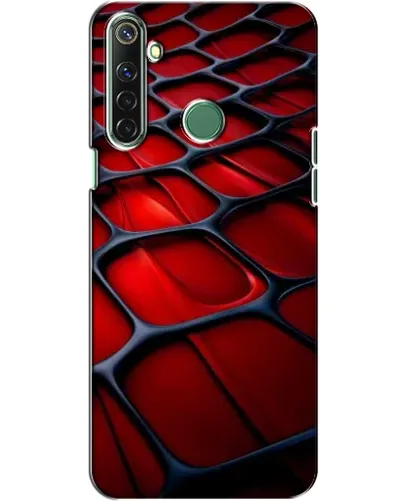 Чехол для Realme 6i с картинкой «Красная глянцевая сетка»