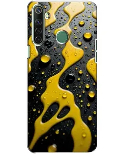 Чехол для Realme 6i с картинкой «Жидкое желтое золото»