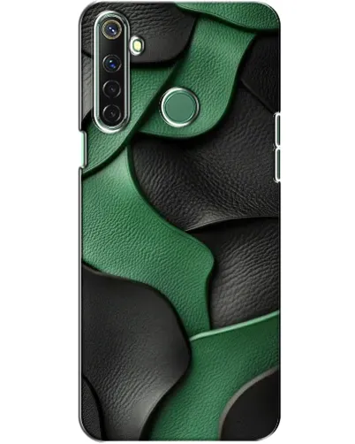 Чехол для Realme 6i с картинкой «Зеленые кожаные волны»