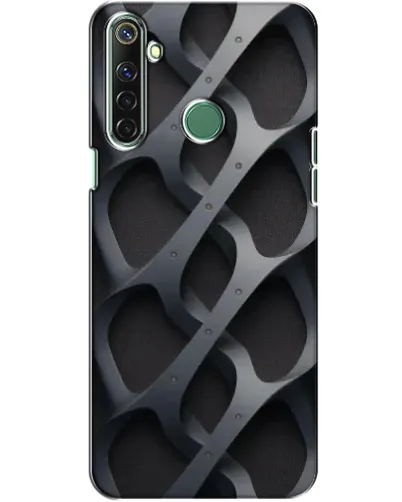 Чехол для Realme 6i с картинкой «Объемное серое плетение»