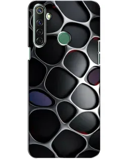 Чехол для Realme 6i с картинкой «Объемная темная решетка»