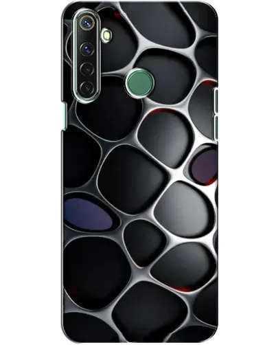 Чехол для Realme 6i с картинкой «Объемная темная решетка»